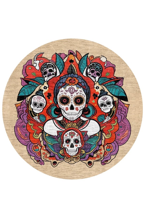 Skeleton Pamuk Tabanlı Yıkanabilen Kaydırmaz Antibakteriyel Şönil Yuvarlak Halı Skeleton Pamuk Tabanlı Yıkanabilen Kaydırmaz Antibakteriyel Şönil Yuvarlak Halı