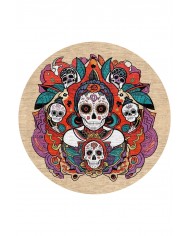 Skeleton Pamuk Tabanlı Yıkanabilen Kaydırmaz Antibakteriyel Şönil Yuvarlak Halı