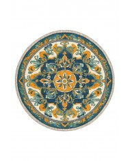 Solute Pamuk Tabanlı Yıkanabilen Kaydırmaz Antibakteriyel Şönil Yuvarlak Halı