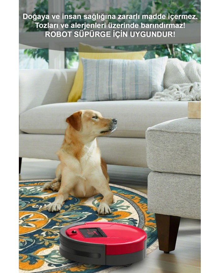 Solute Pamuk Tabanlı Yıkanabilen Kaydırmaz Antibakteriyel Şönil Yuvarlak Halı