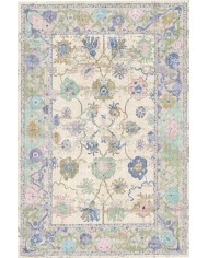 Simay Desenli Pamuk Tabanlı Yıkanabilen Kaydırmaz Antibakteriyel Şönil Salon Halısı