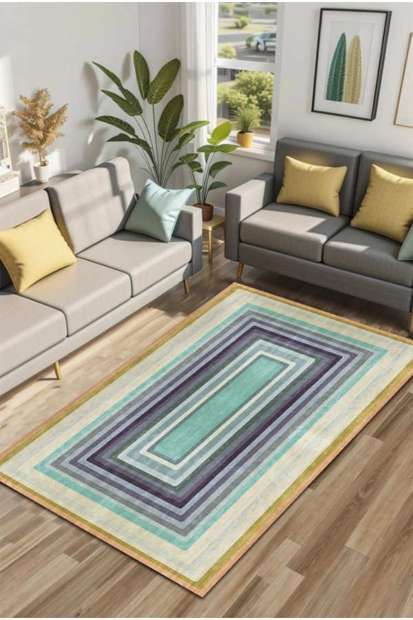 Nedav Kadife Yıkanabilir Kaymaz Pamuk Tabanlı Antibakteriyel Salon Halısı