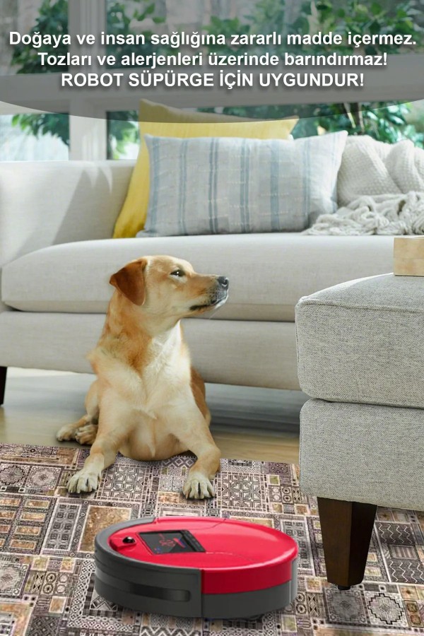 Sıntra Desenli Pamuk Tabanlı Yıkanabilen Kaydırmaz Antibakteriyel Şönil Salon Halısı