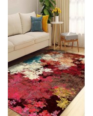 Shoko Desenli Pamuk Tabanlı Yıkanabilen Kaydırmaz Antibakteriyel Şönil Salon Halısı