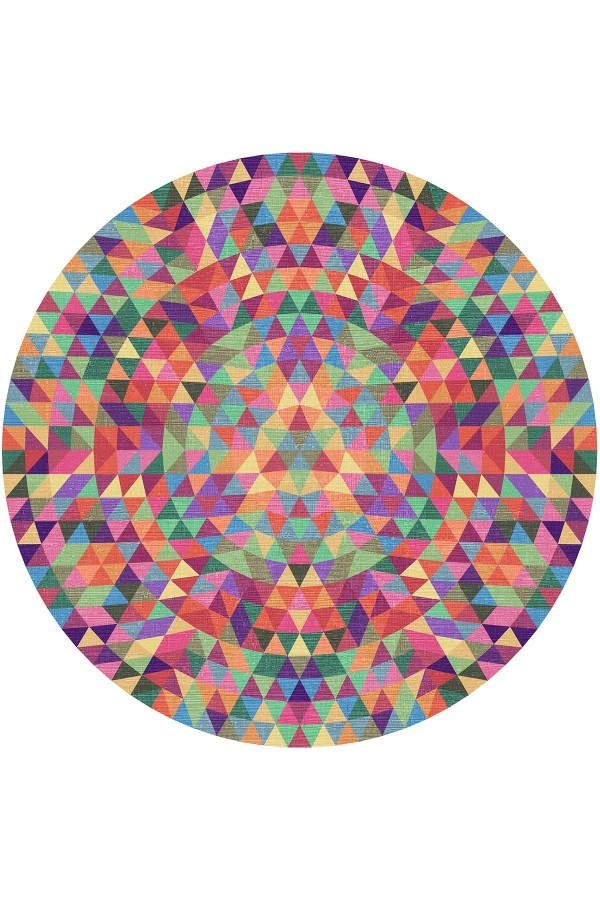 Sepom Pamuk Tabanlı Yıkanabilen Kaydırmaz Antibakteriyel Şönil Yuvarlak Halı