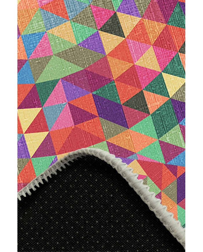 Sepom Pamuk Tabanlı Yıkanabilen Kaydırmaz Antibakteriyel Şönil Yuvarlak Halı