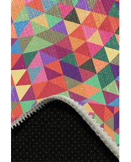 Sepom Pamuk Tabanlı Yıkanabilen Kaydırmaz Antibakteriyel Şönil Yuvarlak Halı