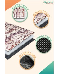 Scott Kadife Yıkanabilir Kaymaz Pamuk Tabanlı Antibakteriyel Salon Halısı