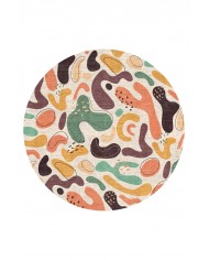 Selone Pamuk Tabanlı Yıkanabilen Kaydırmaz Antibakteriyel Şönil Yuvarlak Halı