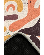 Selone Pamuk Tabanlı Yıkanabilen Kaydırmaz Antibakteriyel Şönil Yuvarlak Halı