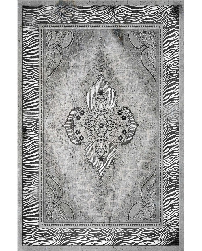 Riposa Desenli Pamuk Tabanlı Yıkanabilen Kaydırmaz Antibakteriyel Şönil Salon Halısı