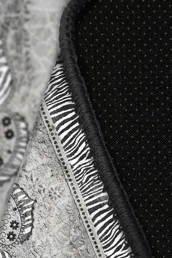 Riposa Desenli Pamuk Tabanlı Yıkanabilen Kaydırmaz Antibakteriyel Şönil Salon Halısı