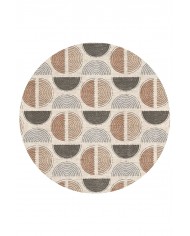 Ring Pamuk Tabanlı Yıkanabilen Kaydırmaz Antibakteriyel Şönil Yuvarlak Halı