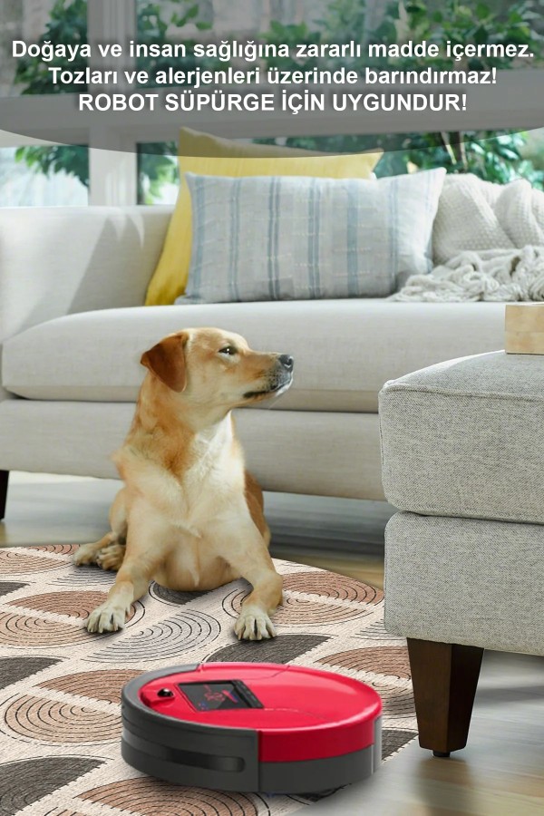 Ring Pamuk Tabanlı Yıkanabilen Kaydırmaz Antibakteriyel Şönil Yuvarlak Halı