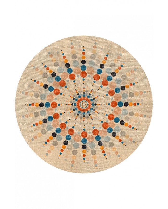 Rıenes Pamuk Tabanlı Yıkanabilen Kaydırmaz Antibakteriyel Şönil Yuvarlak Halı