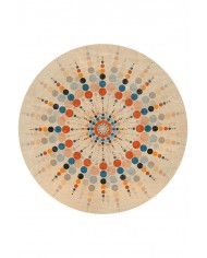 Rıenes Pamuk Tabanlı Yıkanabilen Kaydırmaz Antibakteriyel Şönil Yuvarlak Halı