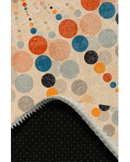 Rıenes Pamuk Tabanlı Yıkanabilen Kaydırmaz Antibakteriyel Şönil Yuvarlak Halı