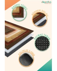 Ningo Kadife Yıkanabilir Kaymaz Pamuk Tabanlı Antibakteriyel Salon Halısı