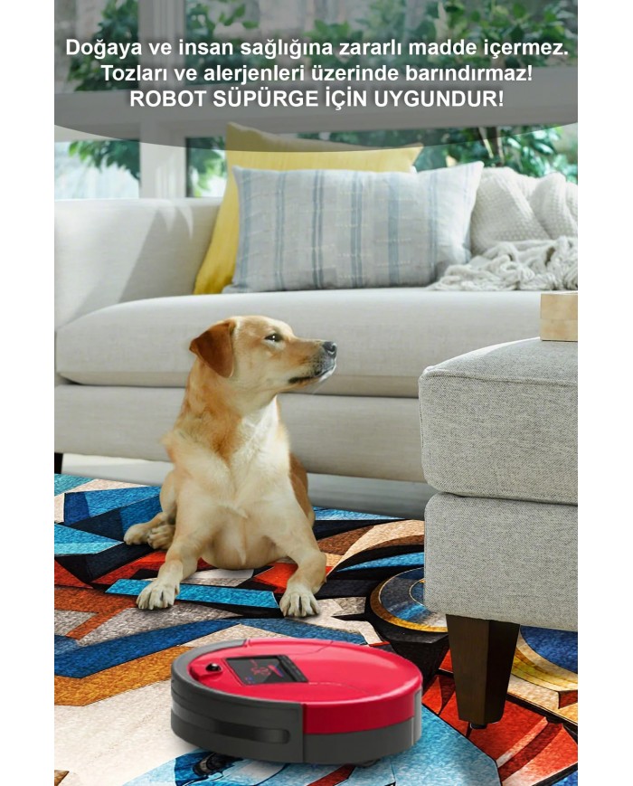 Stones Desenli Pamuk Tabanlı Yıkanabilen Kaydırmaz Antibakteriyel Şönil Salon Halısı