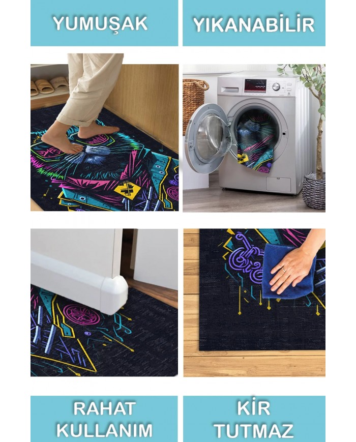 Tenas Şönil Gamer Halısı Pamuk Tabanlı Yıkanabilen Kaymaz Genç Odası Oyuncu Gaming Halısı