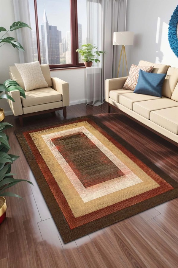 Ningo Kadife Yıkanabilir Kaymaz Pamuk Tabanlı Antibakteriyel Salon Halısı