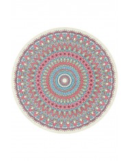 Thum Pamuk Tabanlı Yıkanabilen Kaydırmaz Antibakteriyel Şönil Yuvarlak Halı