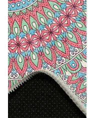 Thum Pamuk Tabanlı Yıkanabilen Kaydırmaz Antibakteriyel Şönil Yuvarlak Halı