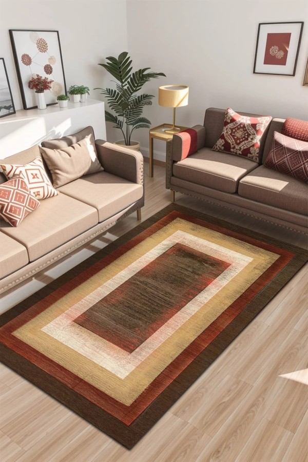 Ningo Kadife Yıkanabilir Kaymaz Pamuk Tabanlı Antibakteriyel Salon Halısı