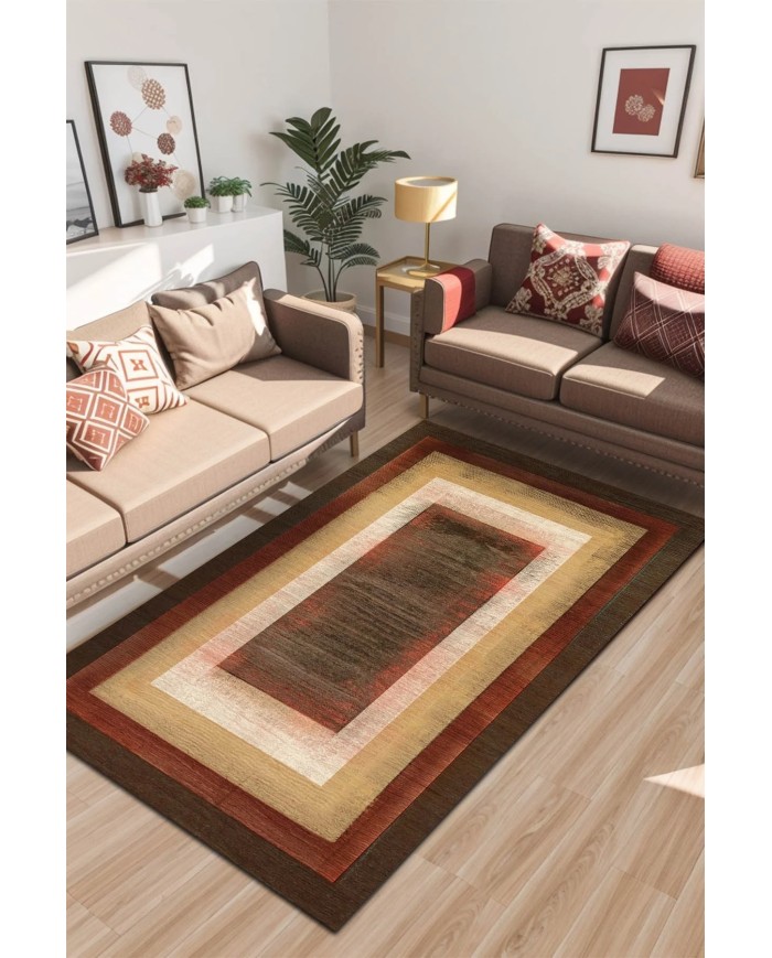 Ningo Kadife Yıkanabilir Kaymaz Pamuk Tabanlı Antibakteriyel Salon Halısı