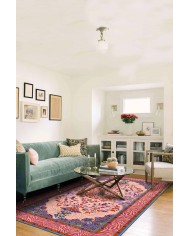 Tomen Desenli Pamuk Tabanlı Yıkanabilen Kaydırmaz Antibakteriyel Şönil Salon Halısı