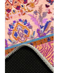 Tomen Desenli Pamuk Tabanlı Yıkanabilen Kaydırmaz Antibakteriyel Şönil Salon Halısı