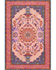 Tomen Desenli Pamuk Tabanlı Yıkanabilen Kaydırmaz Antibakteriyel Şönil Salon Halısı