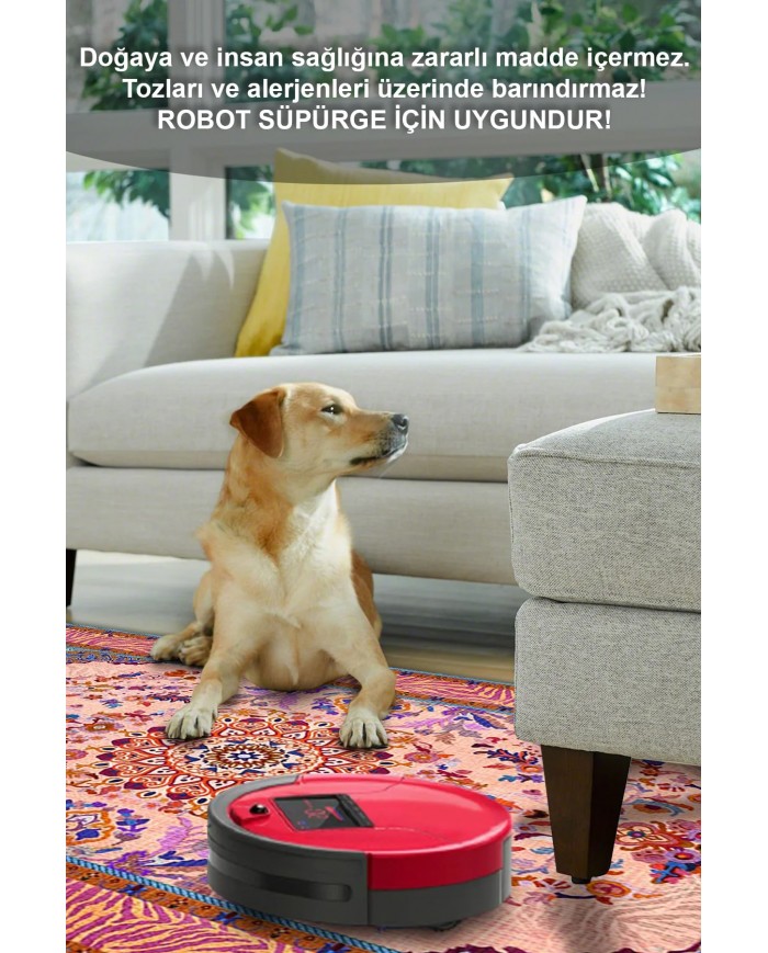 Tomen Desenli Pamuk Tabanlı Yıkanabilen Kaydırmaz Antibakteriyel Şönil Salon Halısı