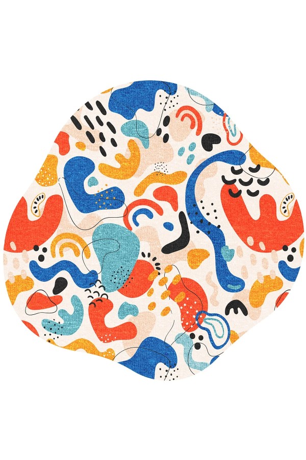 Trapez Pamuk Tabanlı Yıkanabilen Kaydırmaz Antibakteriyel Şönil Asimetrik Halı