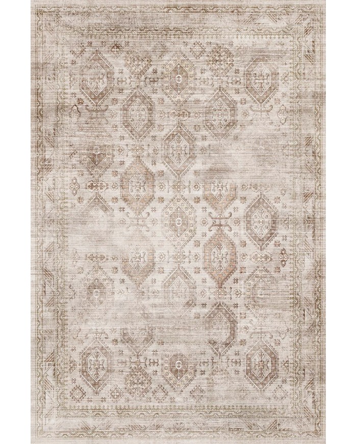 Yansum Desenli Pamuk Tabanlı Yıkanabilen Kaydırmaz Antibakteriyel Şönil Salon Halısı