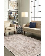 Yansum Desenli Pamuk Tabanlı Yıkanabilen Kaydırmaz Antibakteriyel Şönil Salon Halısı