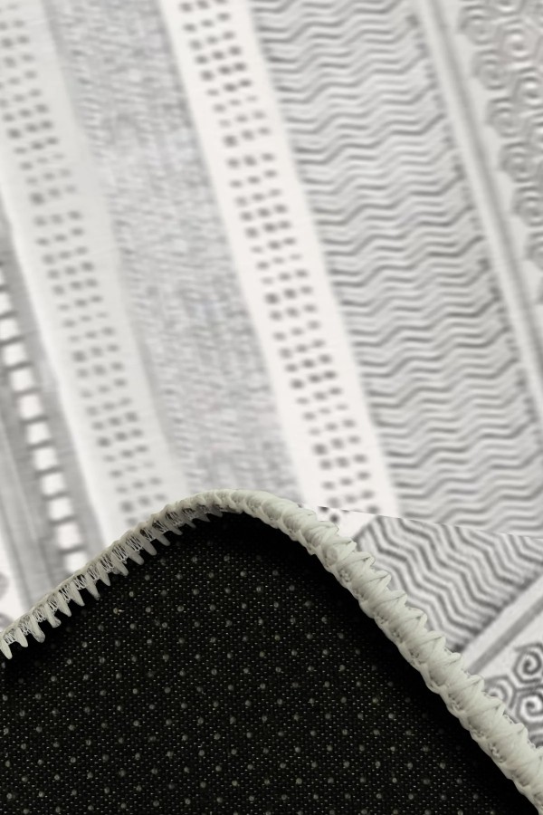 Tromse Desenli Pamuk Tabanlı Yıkanabilen Kaydırmaz Antibakteriyel Şönil Salon Halısı