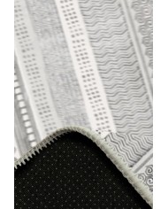 Tromse Desenli Pamuk Tabanlı Yıkanabilen Kaydırmaz Antibakteriyel Şönil Salon Halısı