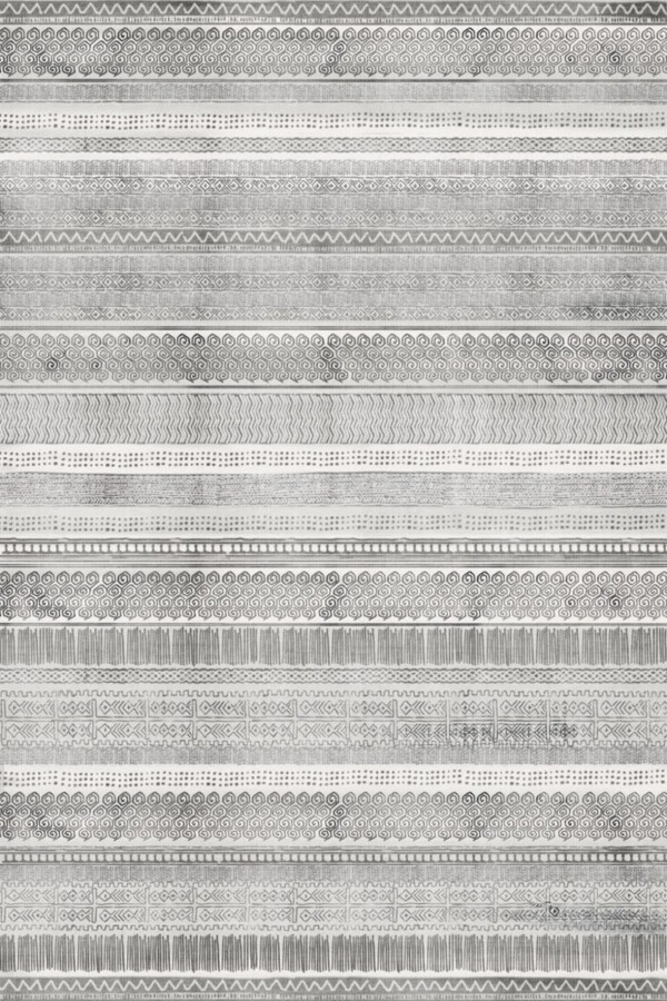 Tromse Desenli Pamuk Tabanlı Yıkanabilen Kaydırmaz Antibakteriyel Şönil Salon Halısı