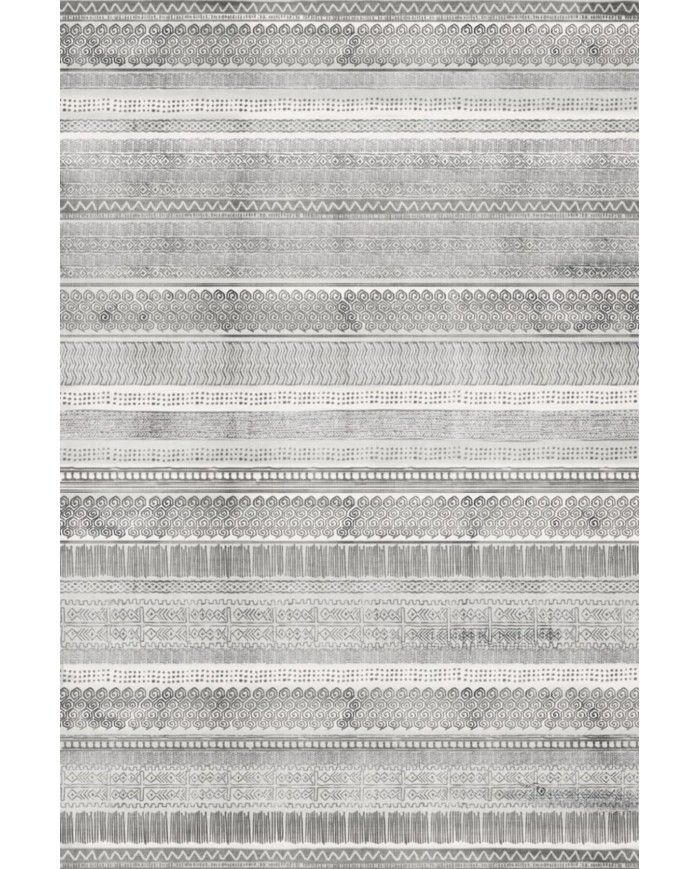 Tromse Desenli Pamuk Tabanlı Yıkanabilen Kaydırmaz Antibakteriyel Şönil Salon Halısı