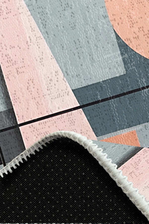 Triana Desenli Pamuk Tabanlı Yıkanabilen Kaydırmaz Antibakteriyel Şönil Salon Halısı