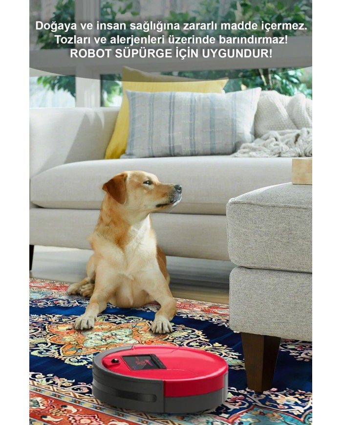 Visle Desenli Pamuk Tabanlı Yıkanabilen Kaydırmaz Antibakteriyel Şönil Salon Halısı