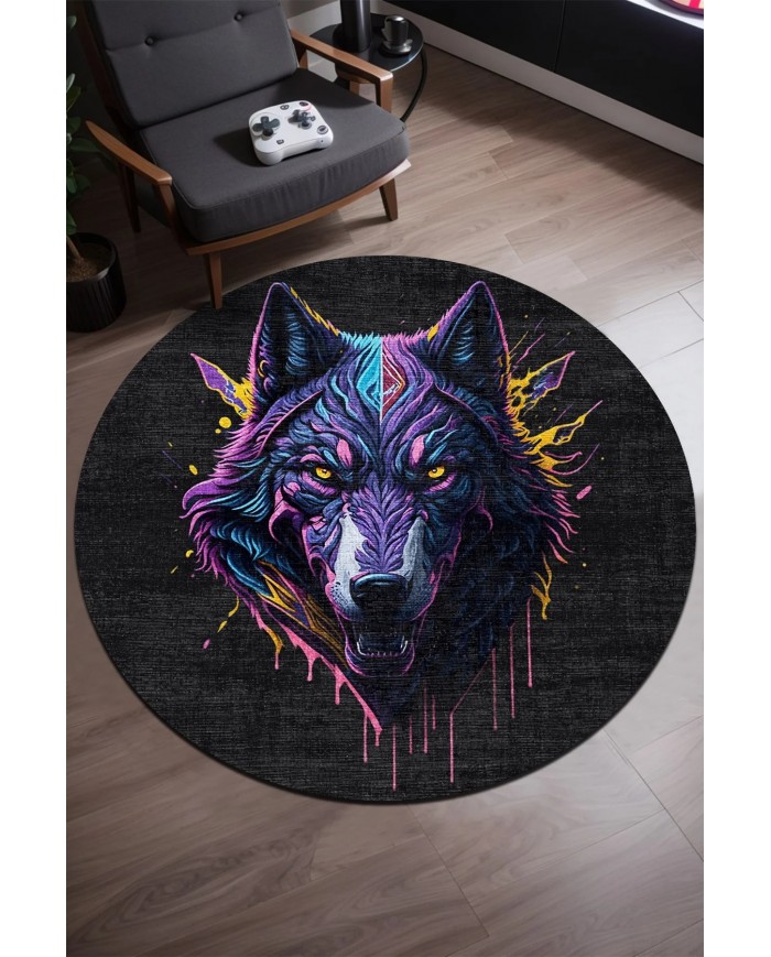 Wolf Şönil Gamer Halısı Pamuk Tabanlı Yıkanabilen Kaymaz Genç Odası Oyuncu Gaming Halısı
