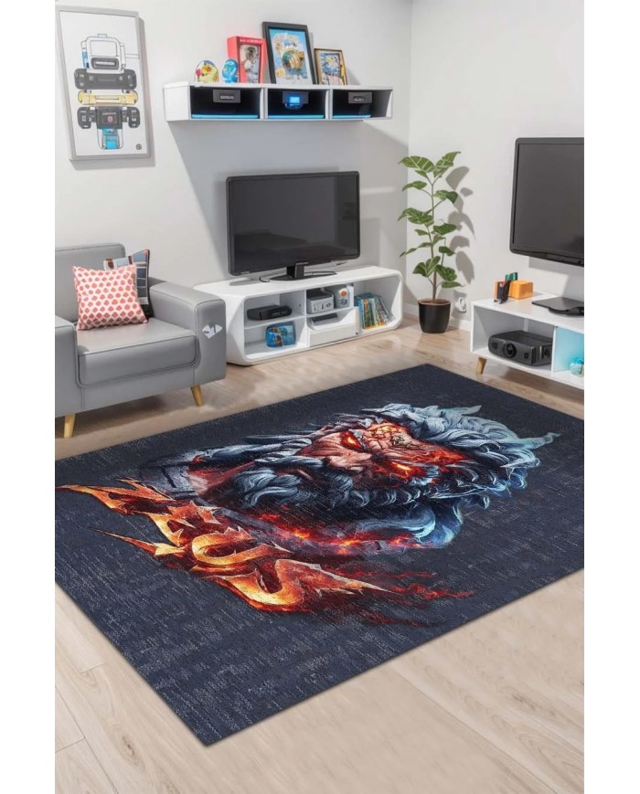Zeus Şönil Gamer Halısı Pamuk Tabanlı Yıkanabilen Kaymaz Genç Odası Oyuncu Gaming Halısı