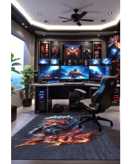Zeus Şönil Gamer Halısı Pamuk Tabanlı Yıkanabilen Kaymaz Genç Odası Oyuncu Gaming Halısı
