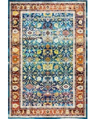 Zirta Desenli Pamuk Tabanlı Yıkanabilen Kaydırmaz Antibakteriyel Şönil Salon Halısı