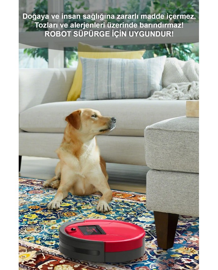 Zirta Desenli Pamuk Tabanlı Yıkanabilen Kaydırmaz Antibakteriyel Şönil Salon Halısı