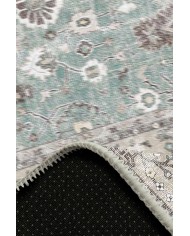 Zuleo Desenli Pamuk Tabanlı Yıkanabilen Kaydırmaz Antibakteriyel Şönil Salon Halısı