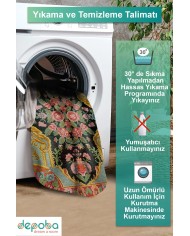 Loren Kadife Yıkanabilir Kaymaz Pamuk Tabanlı Antibakteriyel Salon Halısı