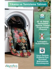 Sinse Kadife Yıkanabilir Kaymaz Pamuk Tabanlı Antibakteriyel Salon Halısı